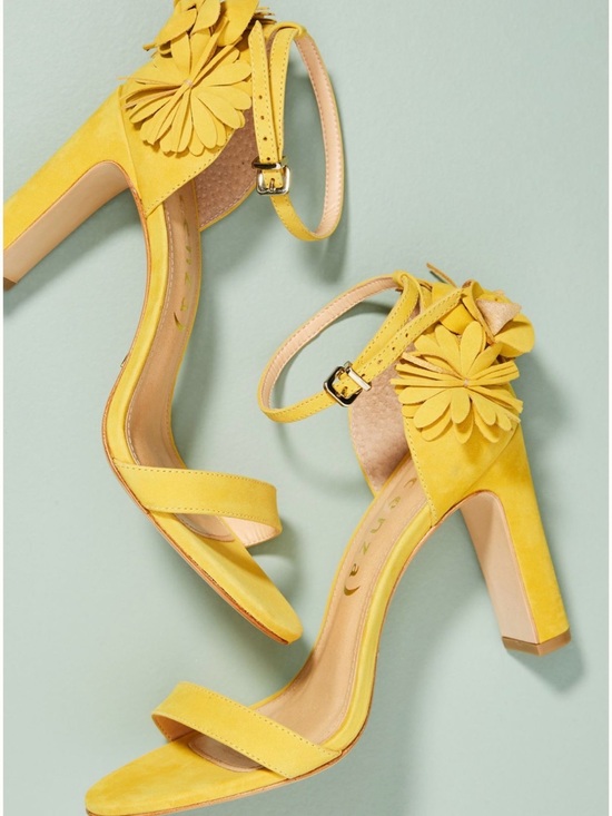 Anthropologie Vicenza Suede Heel Sandal Size 41